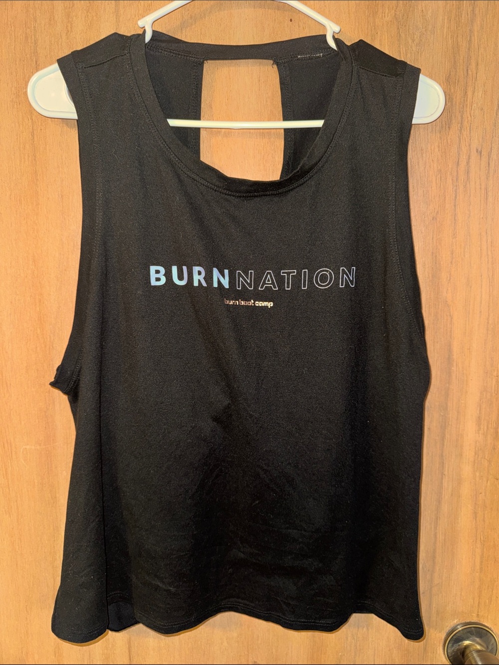 “Burn Nation” from Burn Boot Camp Muscle Twist Cut-out Back Tank Top XL/Large